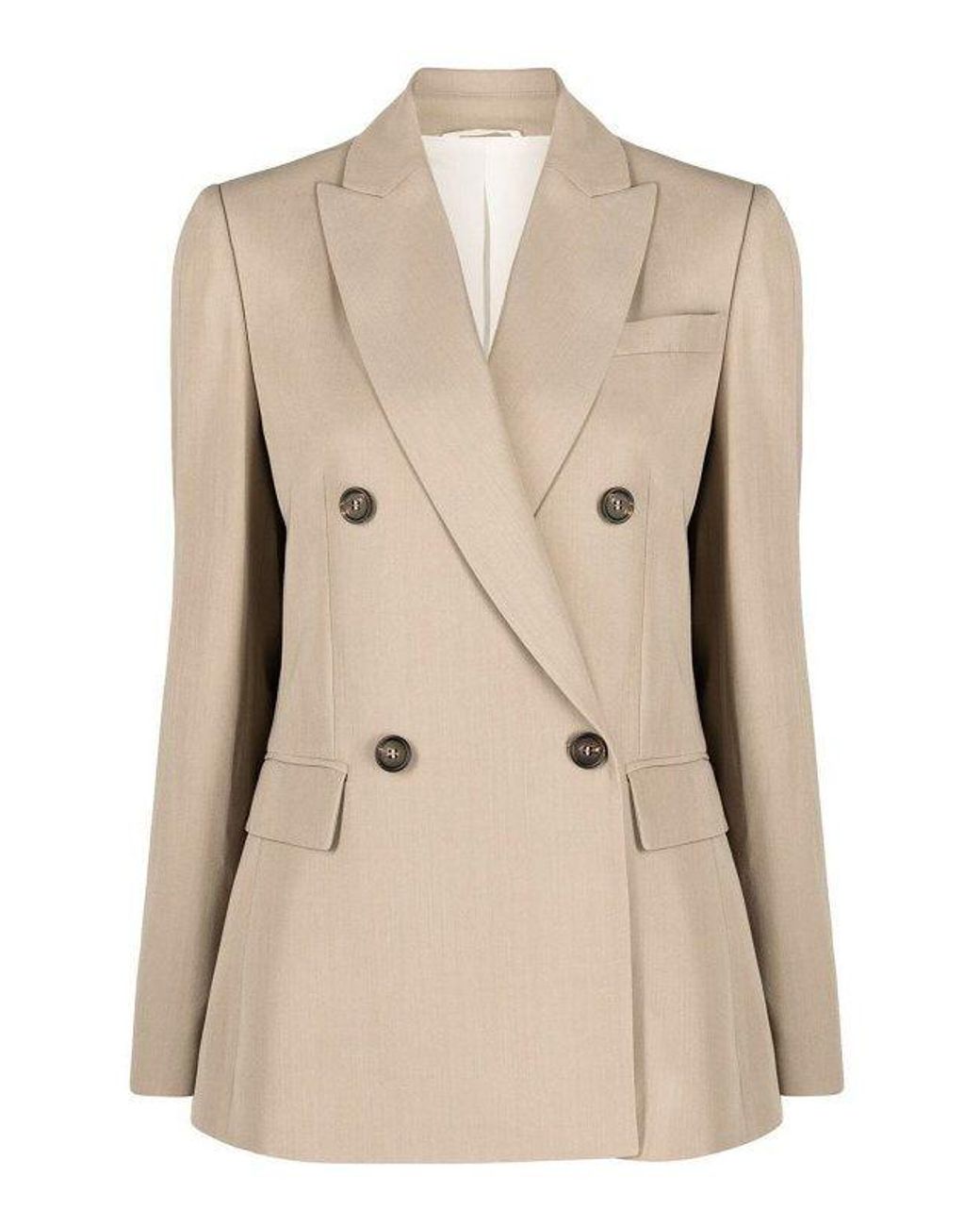 Brunello Cucinelli Natural Beige Viscose Blazer