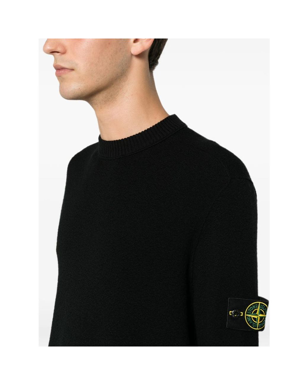 Stone Island Black Inspired Crewneck Sweater For for men