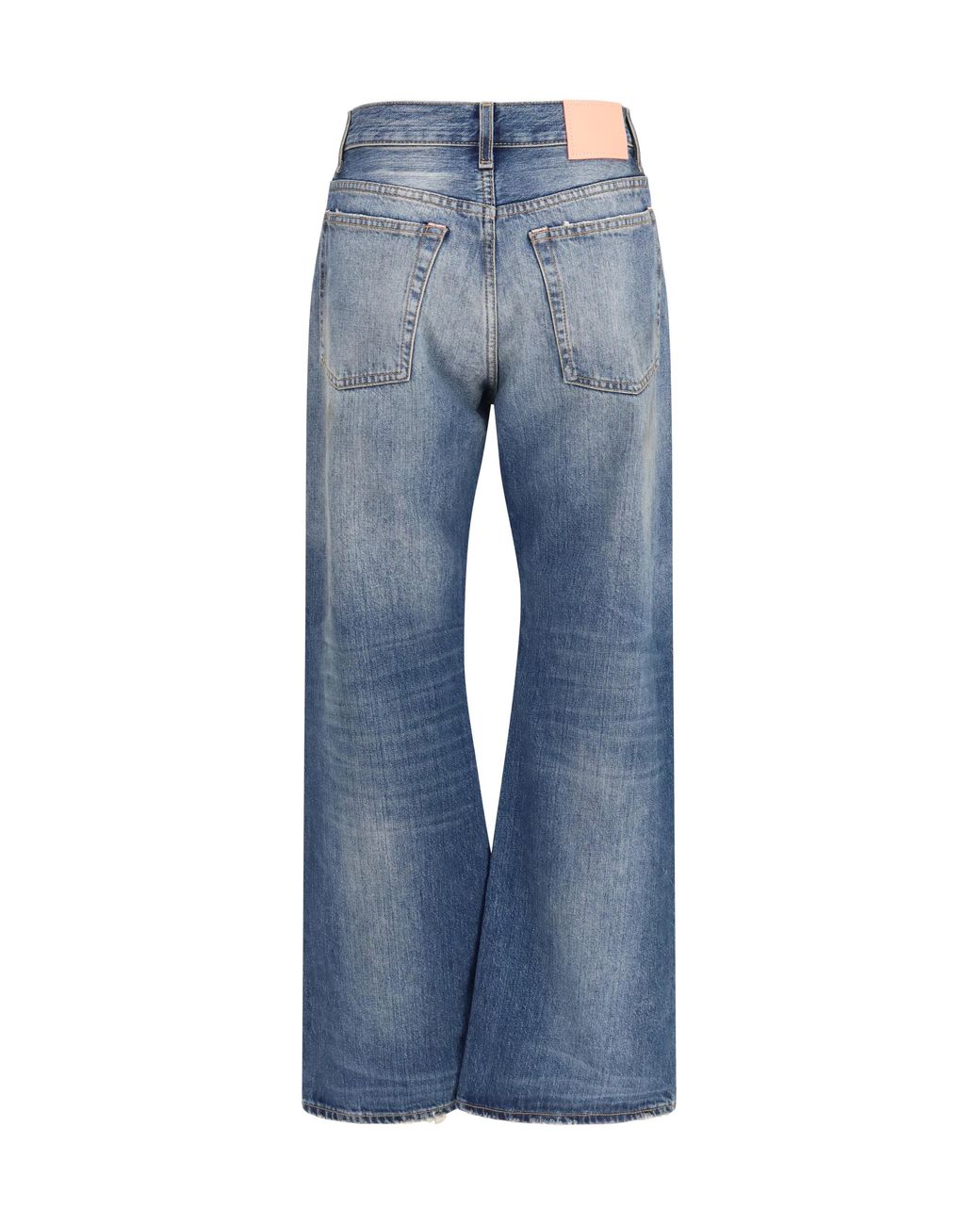 Acne Blue Wide-Leg Jeans Denim Cotton T-Shirts & Jerseys