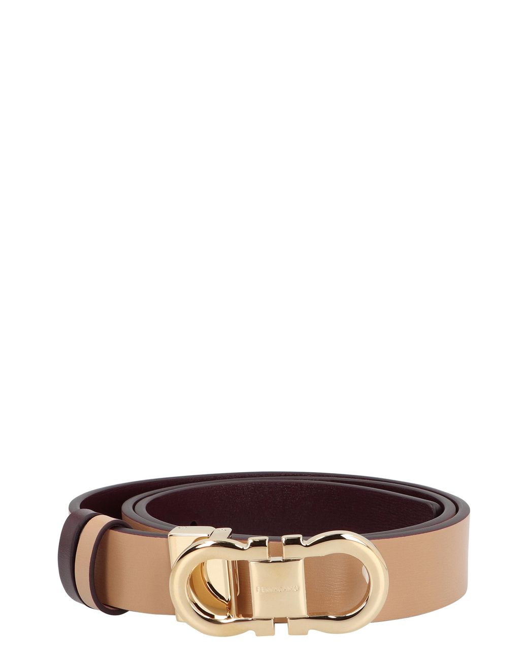 Ferragamo Brown Gancini Reversible Leather Belt Calf