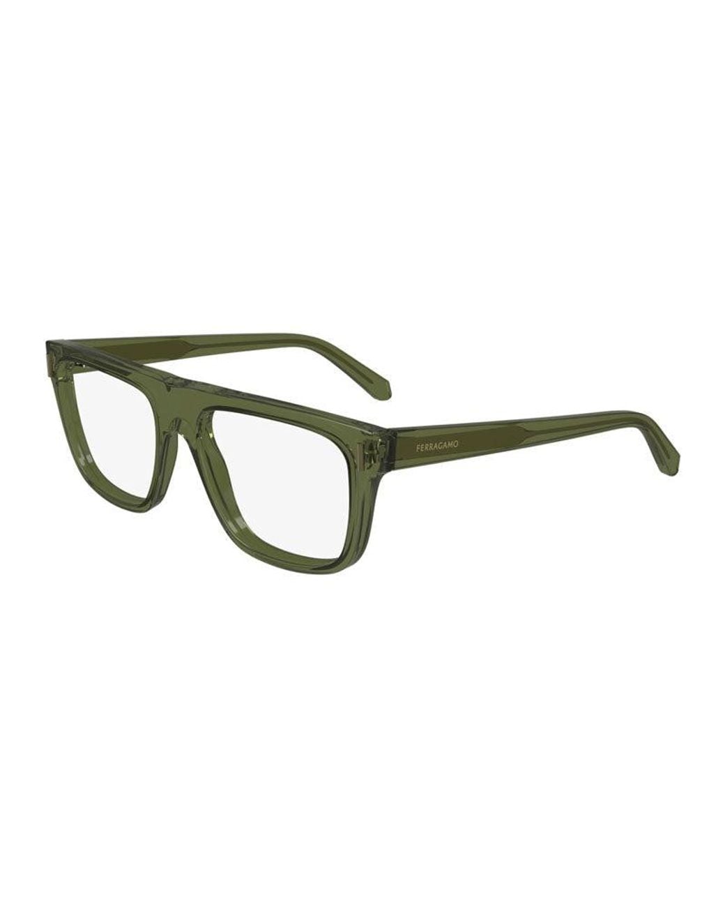 Ferragamo Green Salvatore Eyeglasses Square Full Rim, Frame And Clear Demo Lens Sf2997320 Sunglasses for men