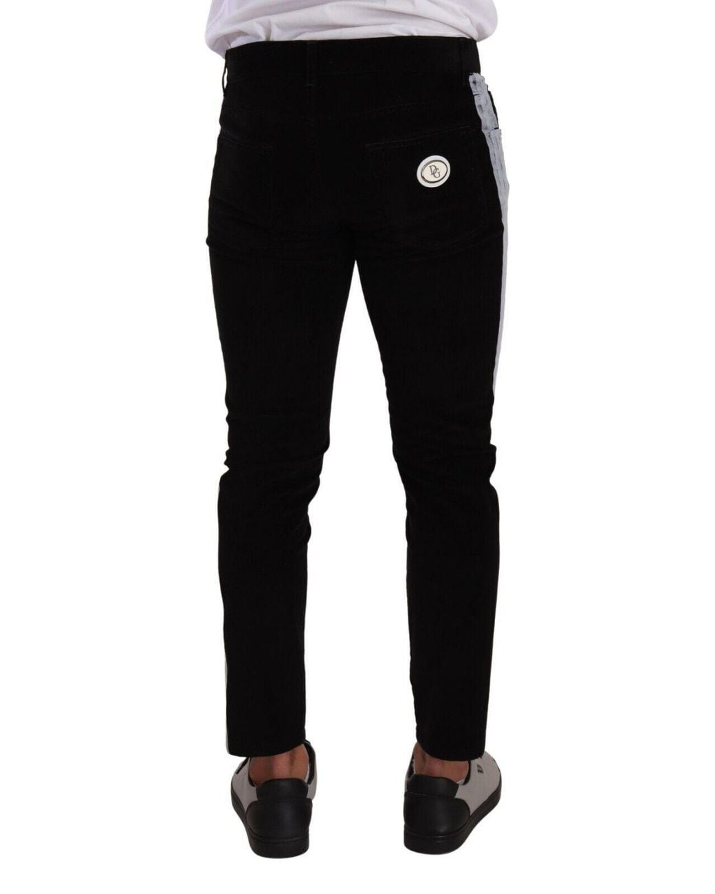 Dolce & Gabbana Black Elegant Slim-Fit Cotton Jeans for men