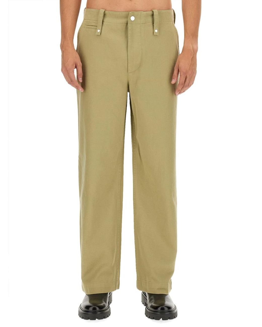 Burberry Natural Satin Pants Cotton Trousers for men