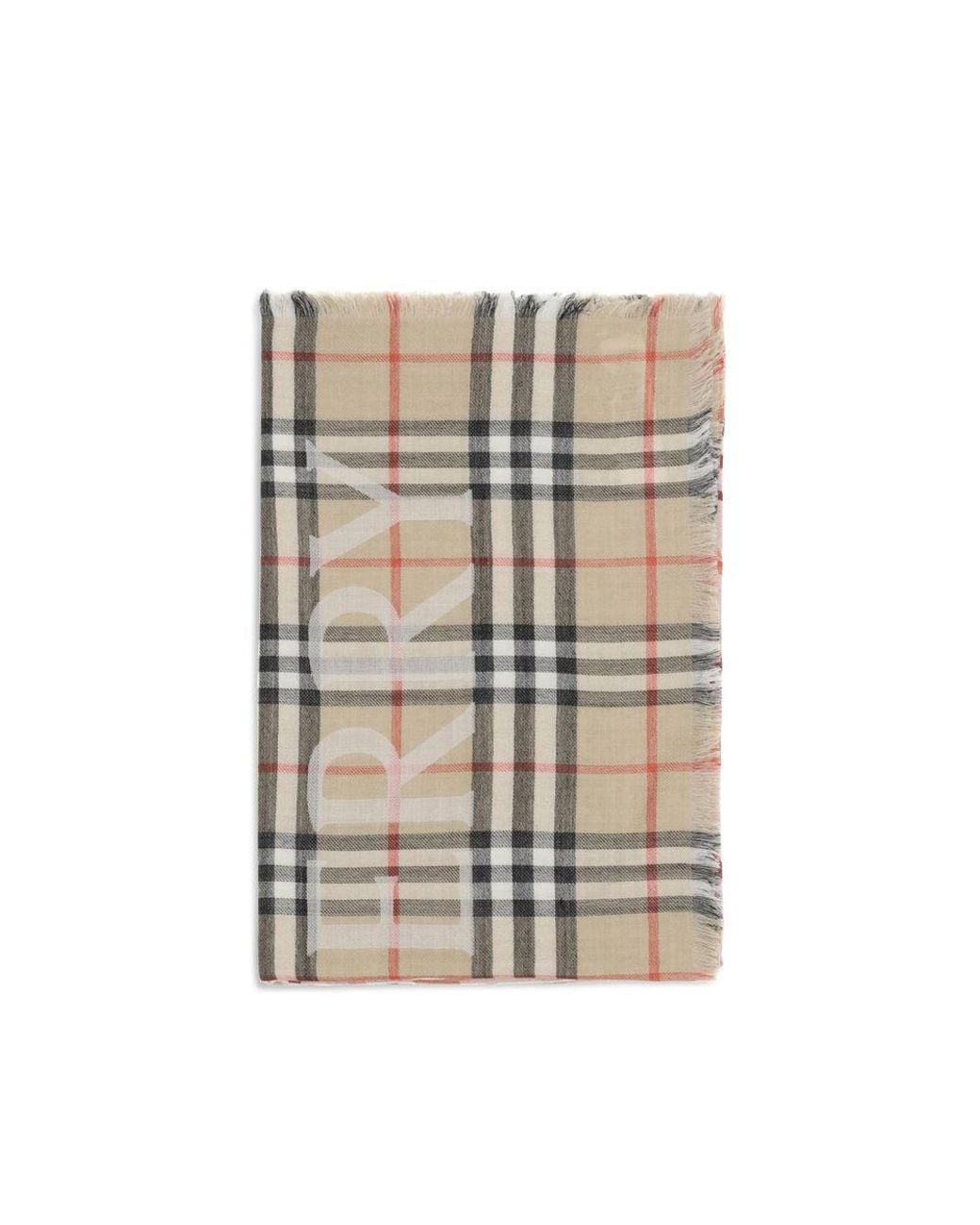 Burberry Natural Beige Wool Scarf for men