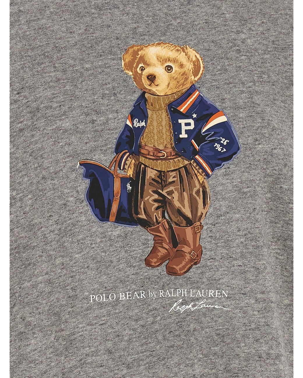 Polo Ralph Lauren Gray Polo Bear Logo Print Sweatshirt