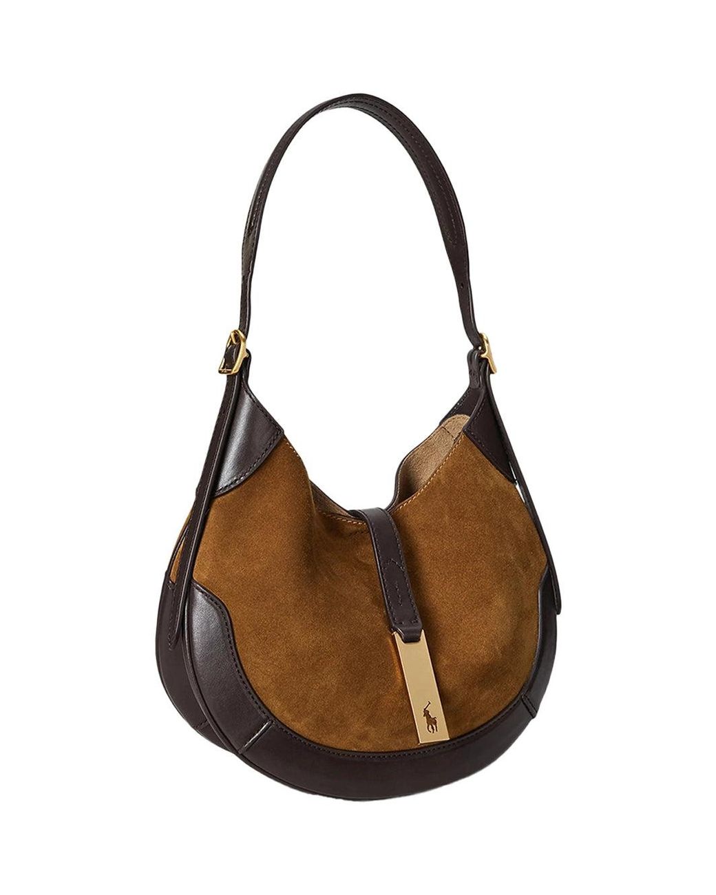Ralph Lauren Brown Polo Polo Id Suede Bag Camal