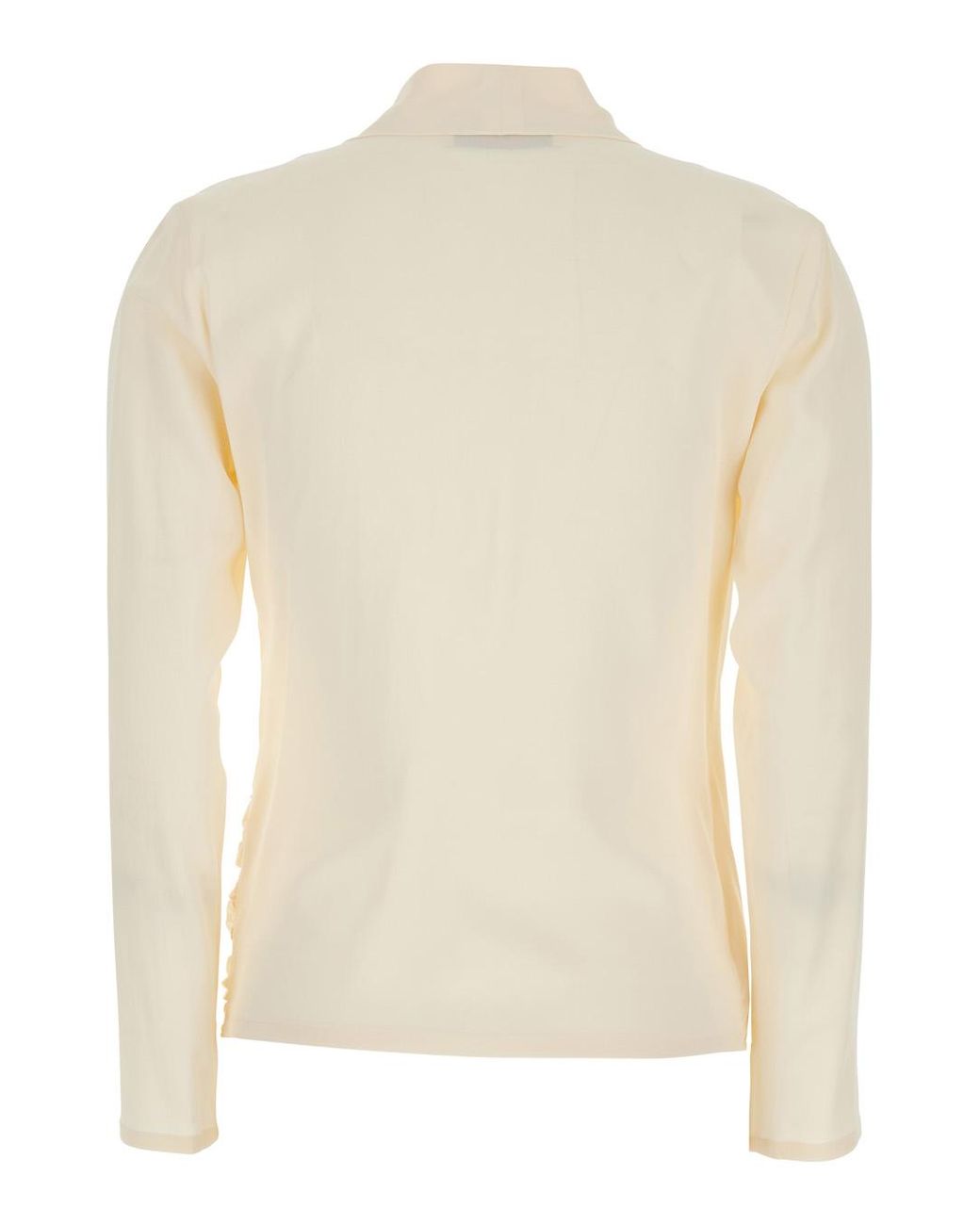 Jucca Natural V-Neck Blouse With Draping On The Front For Shirts And Blouses