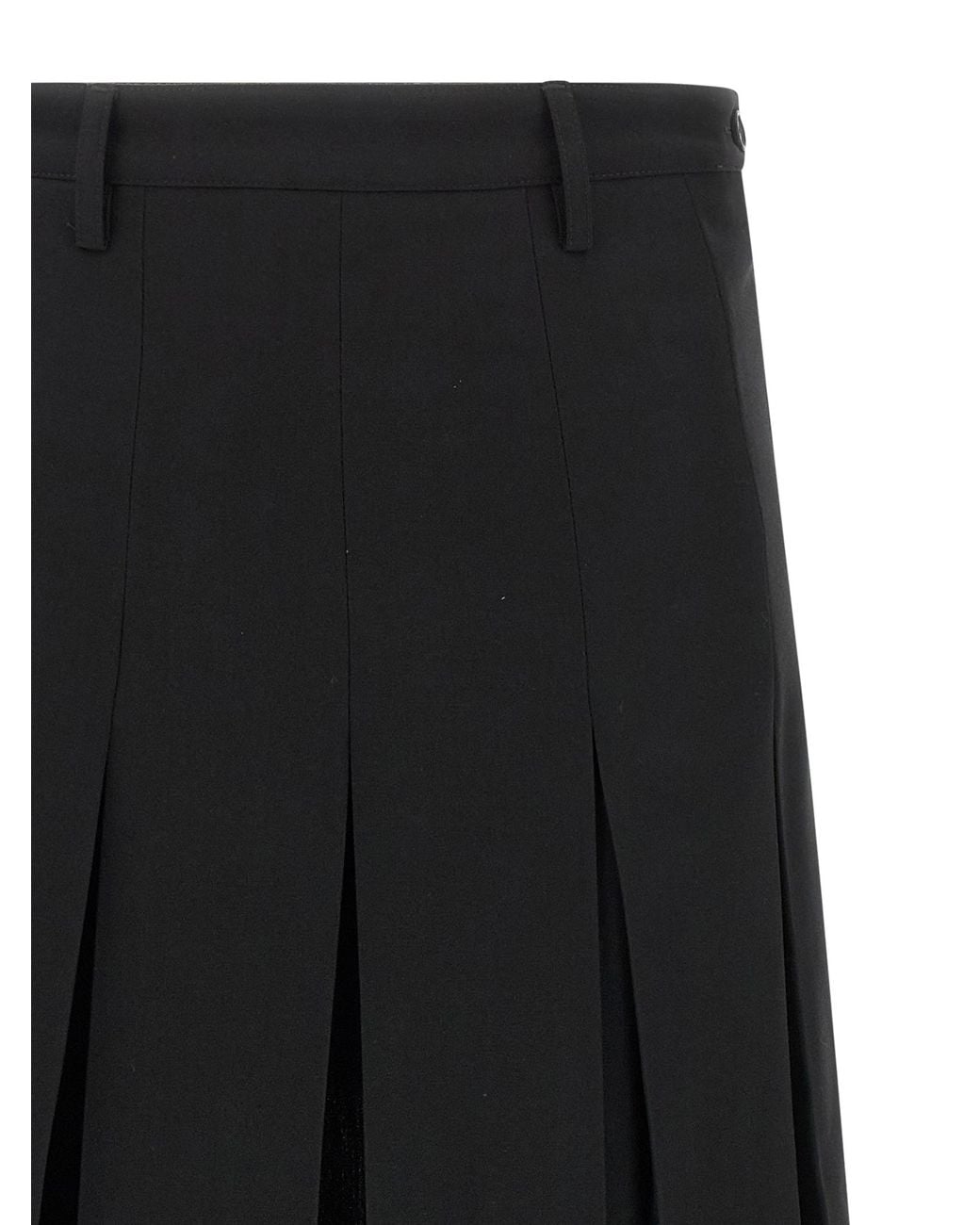 MM6 by Maison Margiela Black Mm6 Maison Margiela Pleated Wool-Blend Skirt