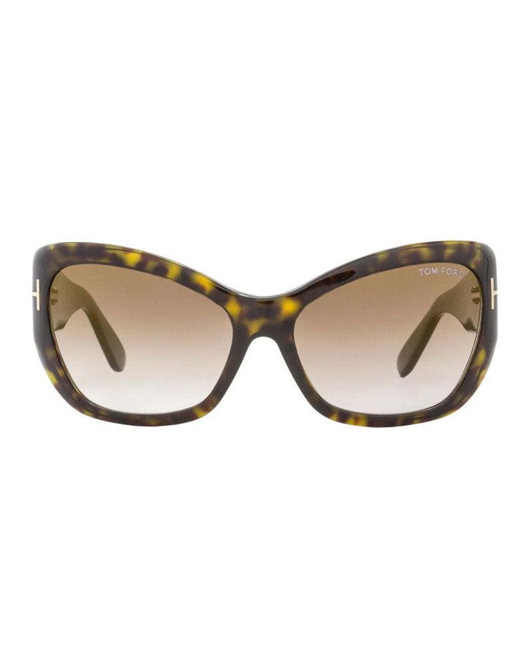 Tom Ford Brown Sunglasses Cat Eye Full Rim, Havana Frame And Gradient Lens Ft046052G