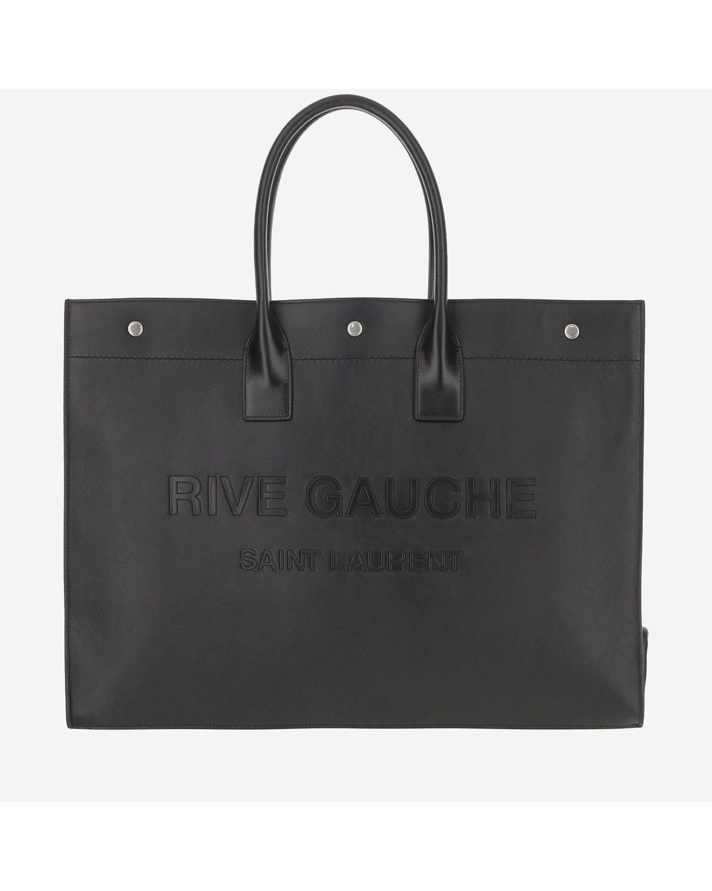 Saint Laurent Black Rive Gauche Large Tote Bag Leather Calfskin Handbags for men