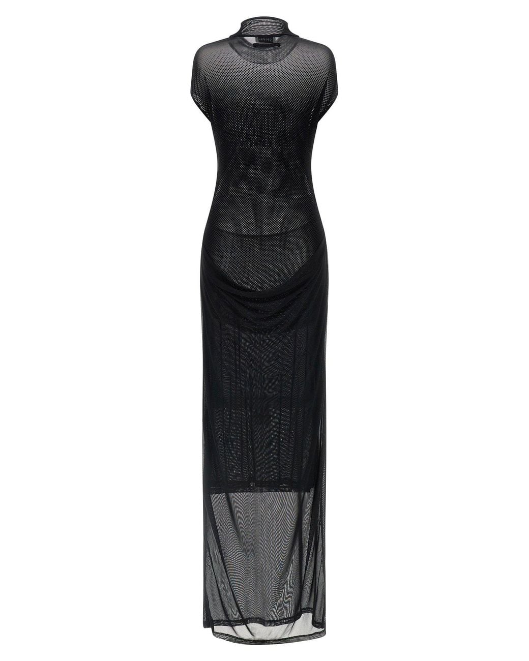 Jean Paul Gaultier Black Flocked Mesh Dress