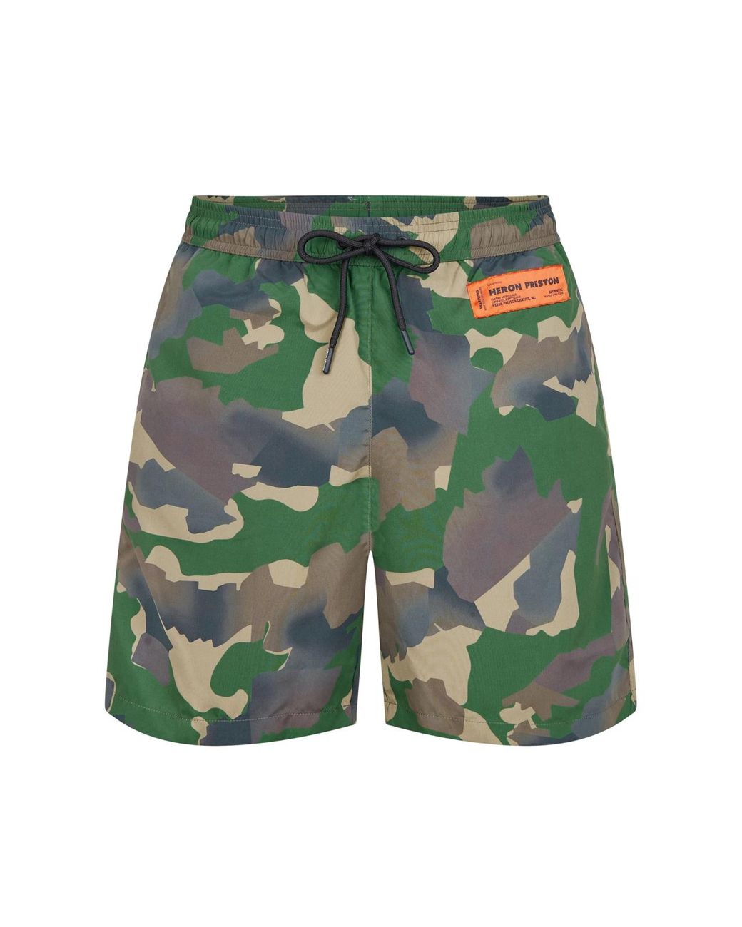 Heron Preston Blue Camouflage Logo Patch Swim Shorts Clothing Beachwear for men