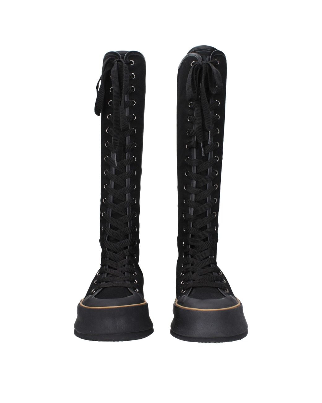 Max Mara Black Hightop Laceup Platform Boots