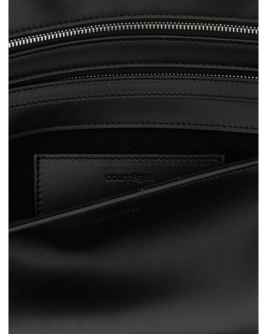 Courreges Black Cowhide Clutch Bag