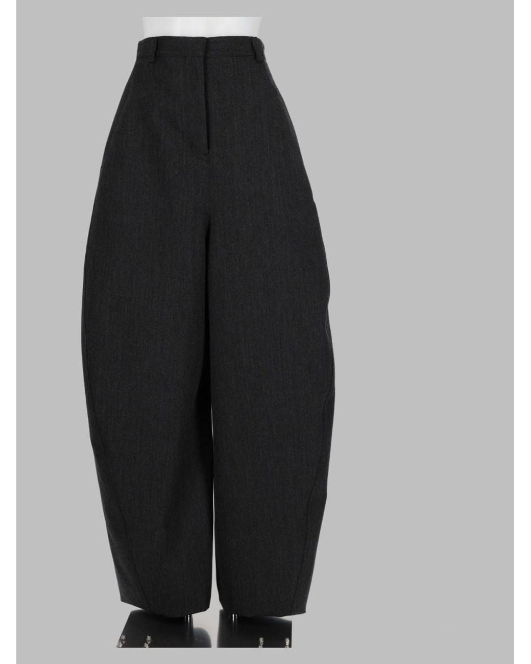 Balenciaga Black Barrel Trousers Wool