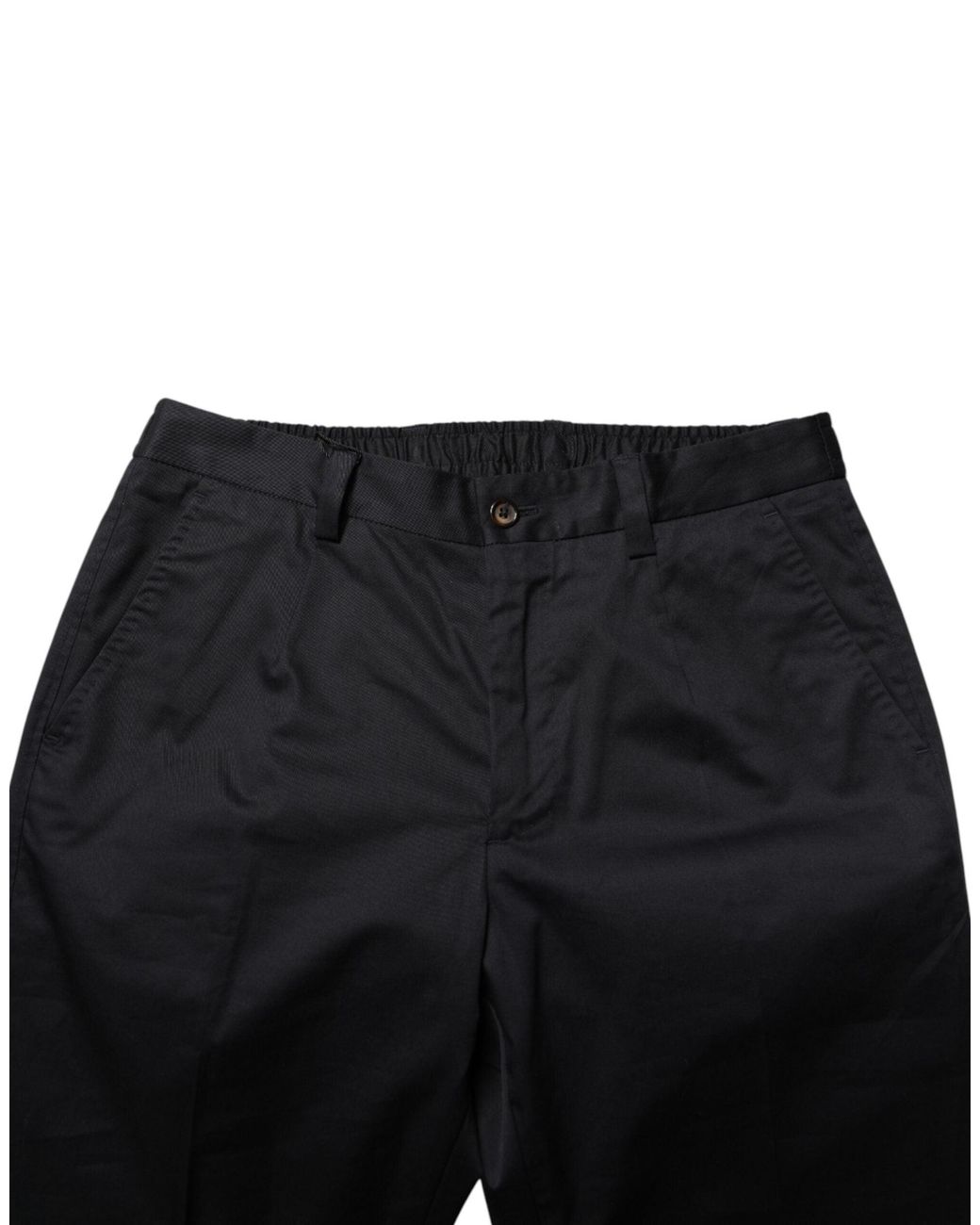 Dolce & Gabbana Black Dolce & Gabbana Cotton Dress Trousers for men