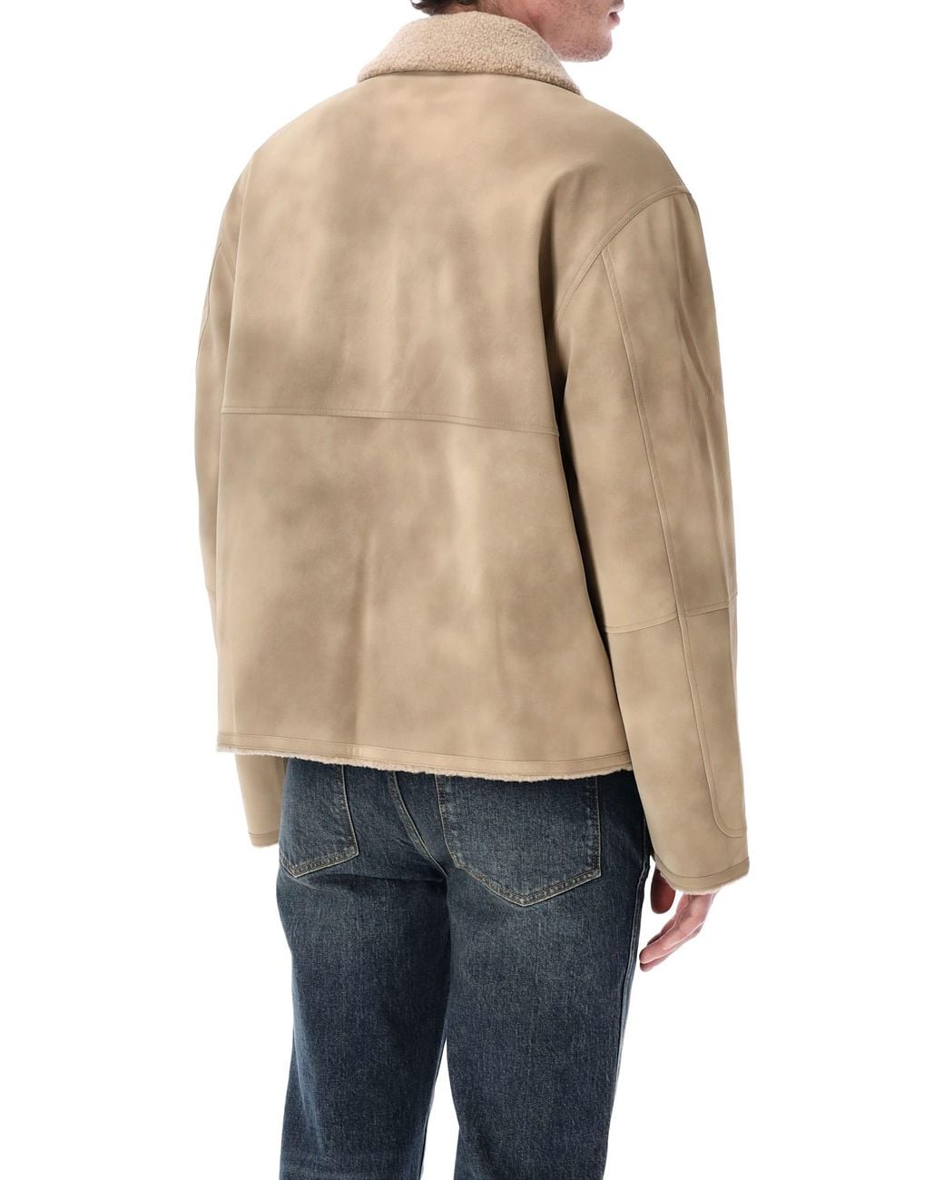 Represent Blue Faux Shearling Jacket for men