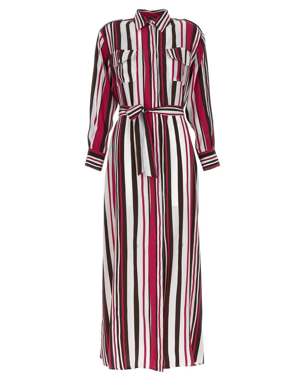 Kiton Red Striped Shirt Dress
