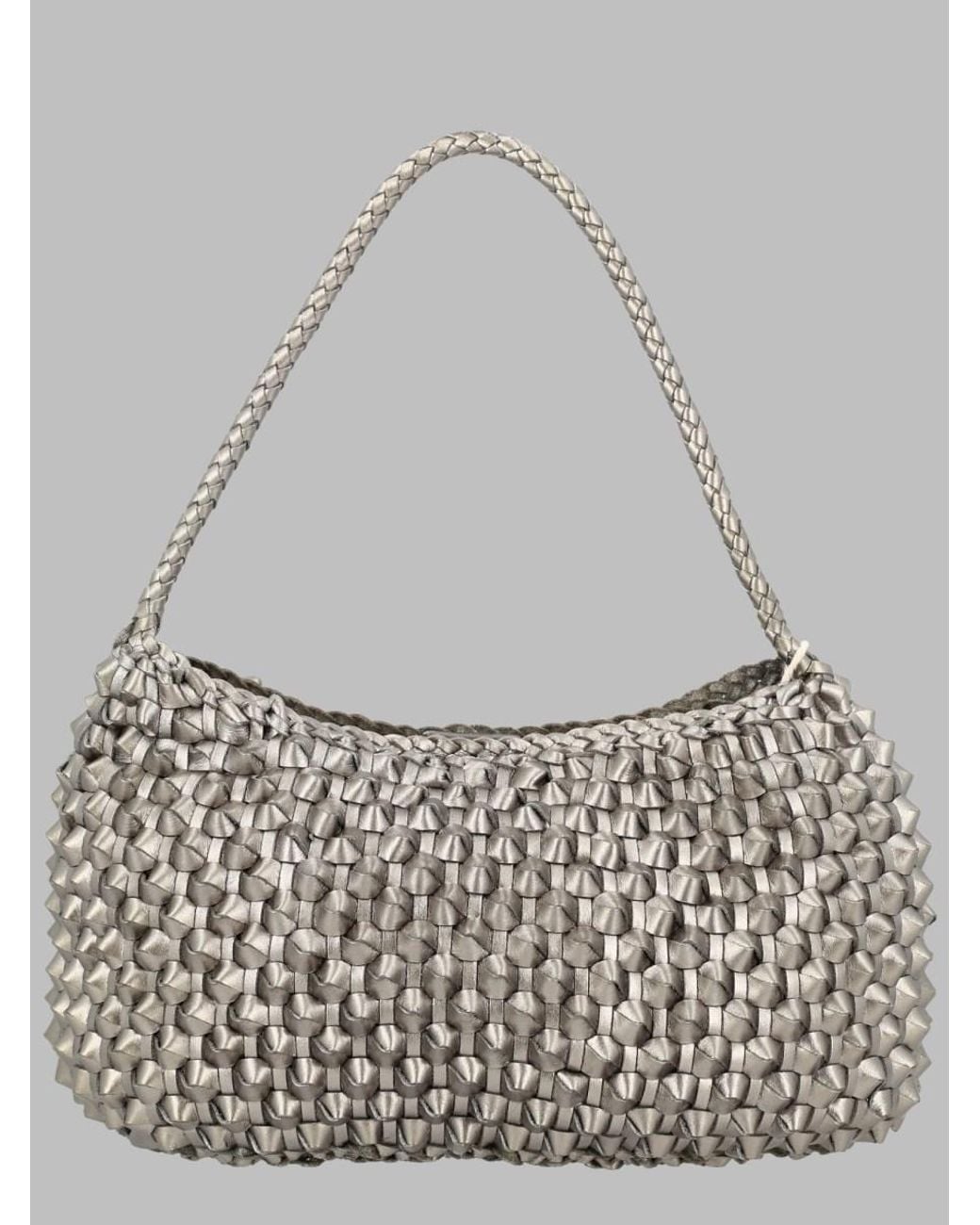Dragon Diffusion Gray Basil Cactus Shoulder Bag Leather