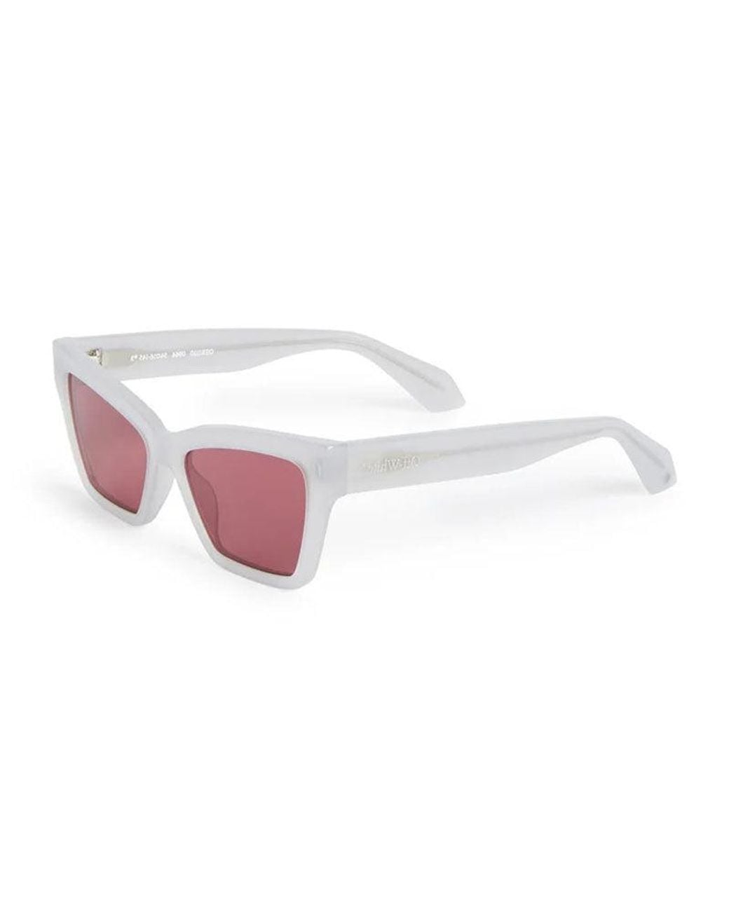 Off-White c/o Virgil Abloh Black Sunglasses Cat Eye Full Rim, Burgundy Frame And Dark Lens Oeri110Cincinnati2807