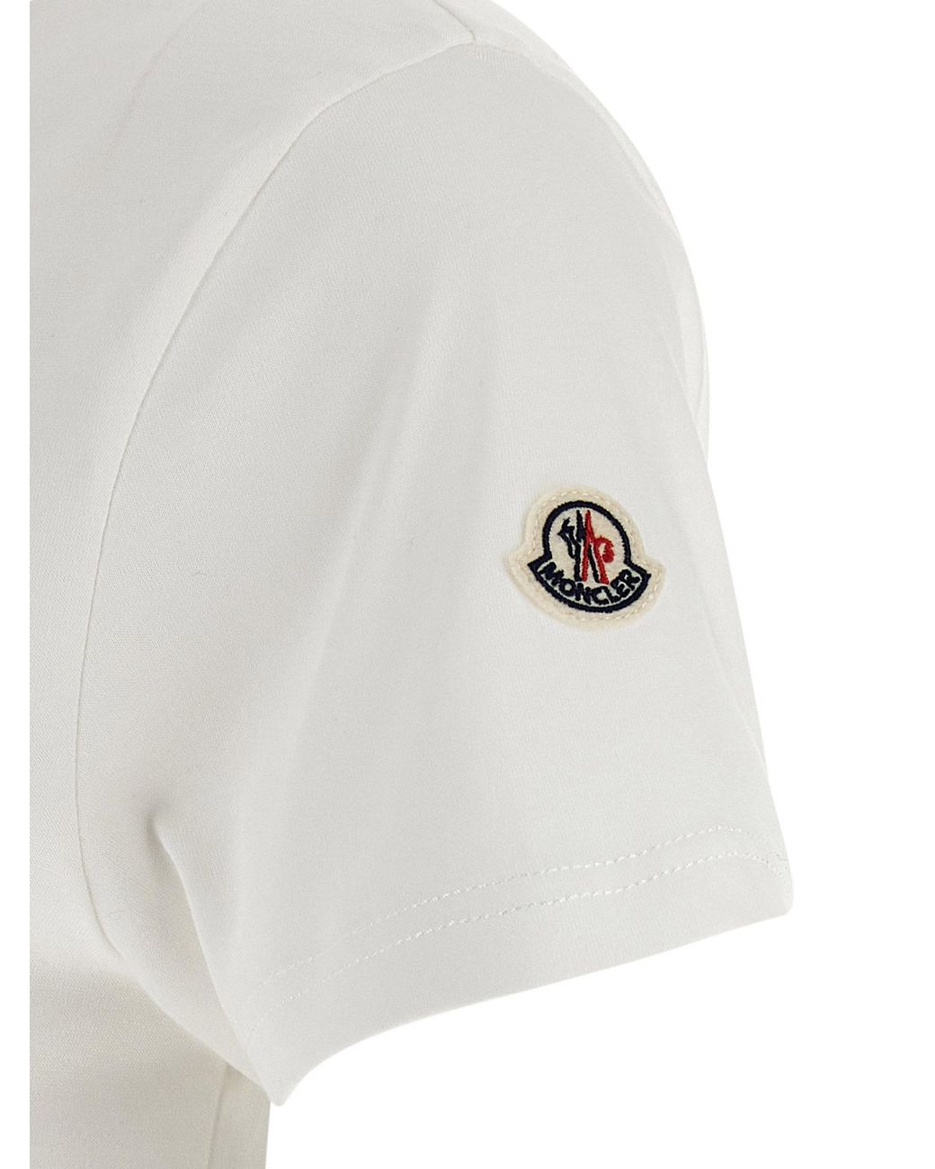 Moncler White Logo Patch T-Shirt