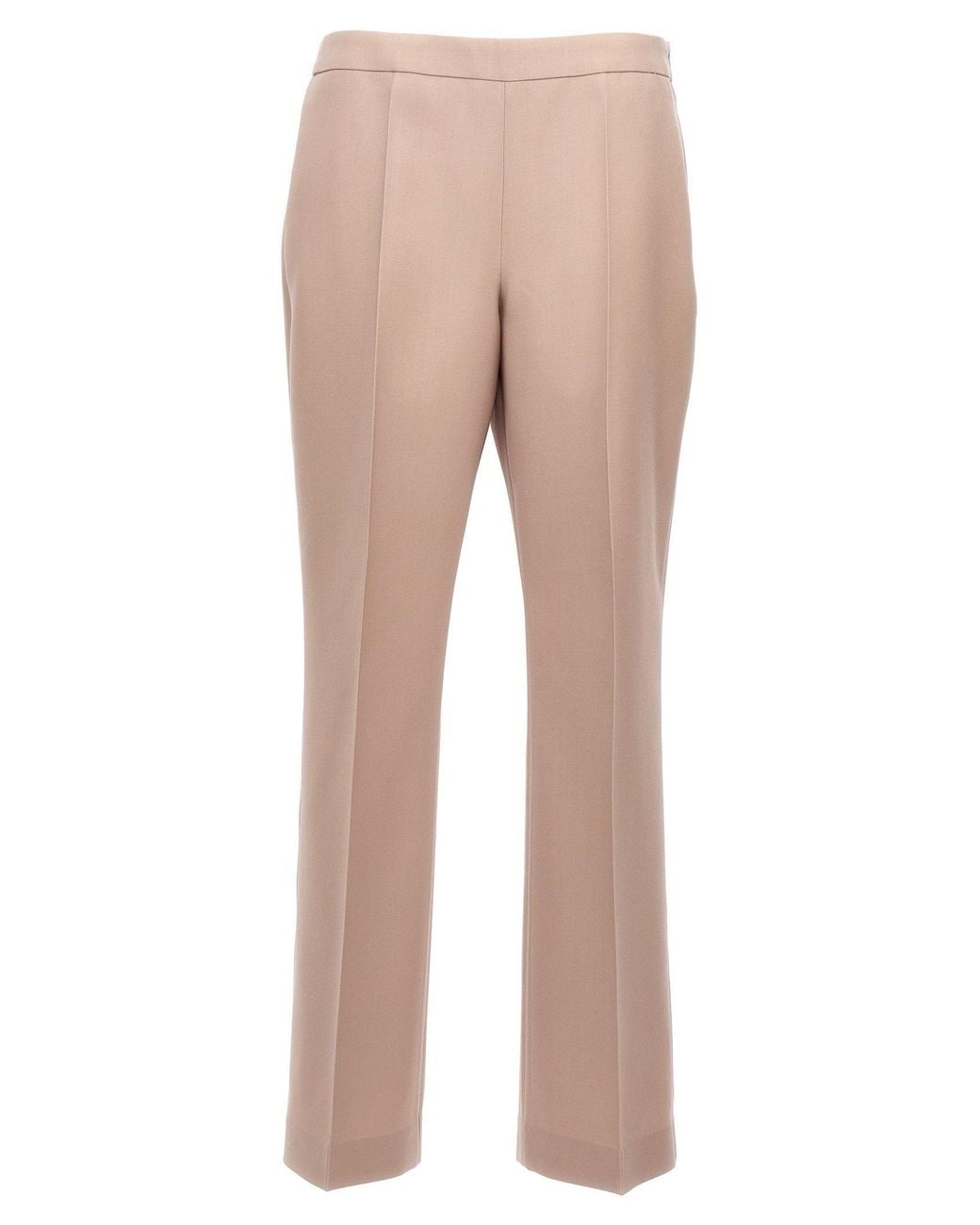 Jil Sander Natural Wool Pleated Trousers