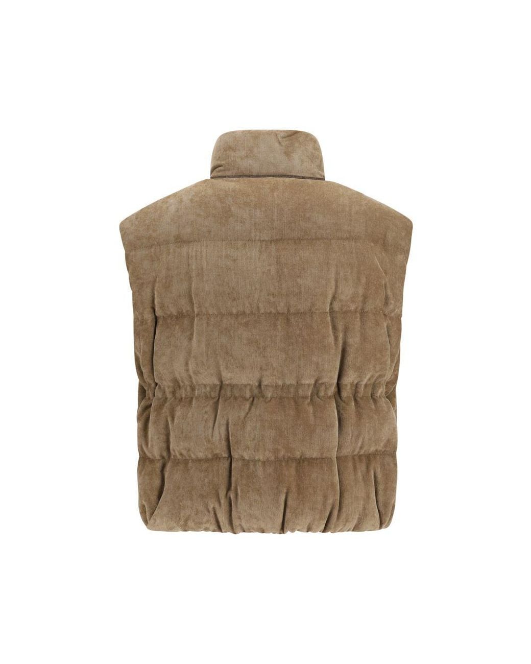 Brunello Cucinelli Natural Beige Viscose Sleeveless Jacket