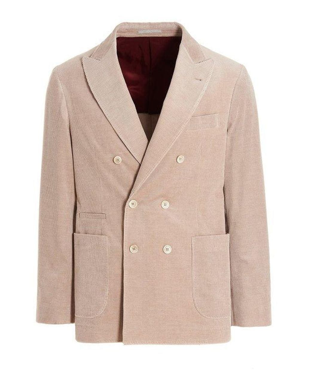 Brunello Cucinelli Natural Beige Cotton Blazer for men