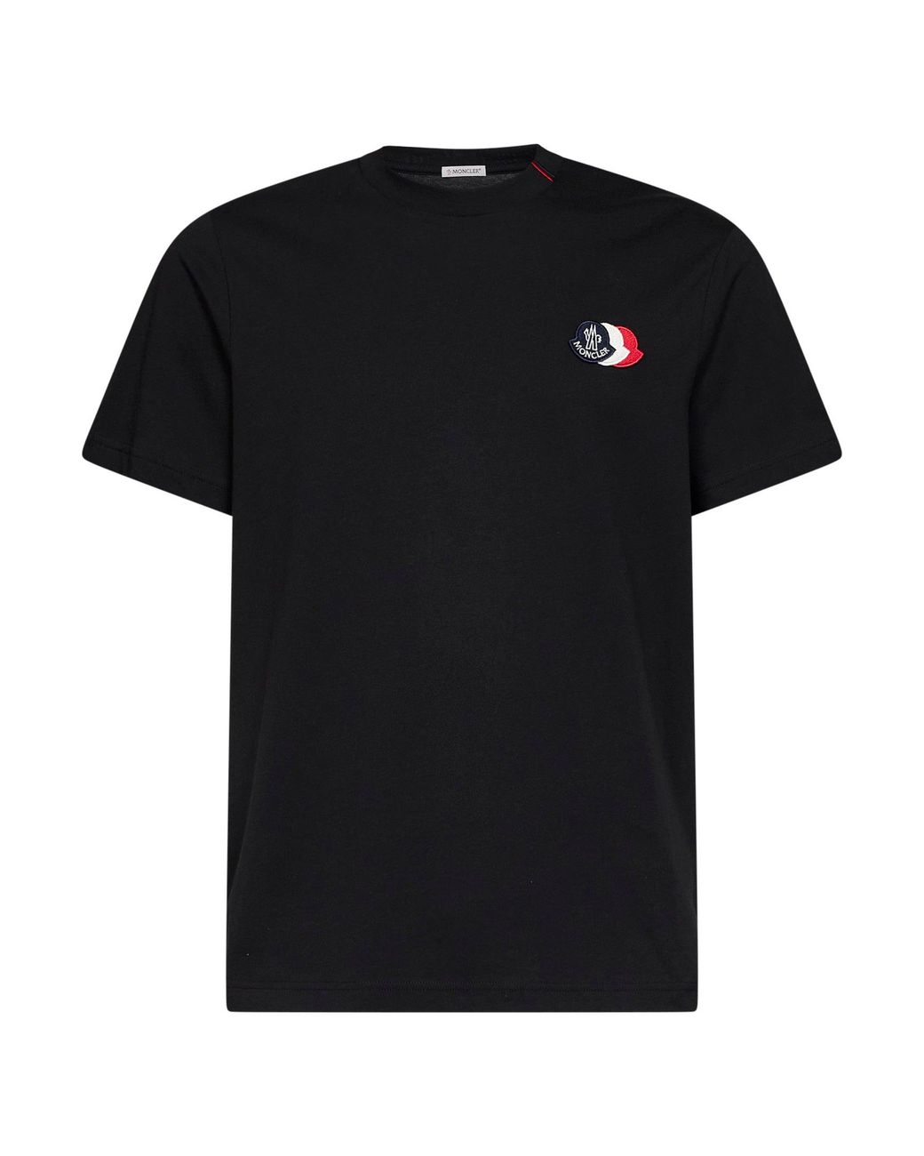 Moncler Black Cotton Jersey Logo T-Shirt for men