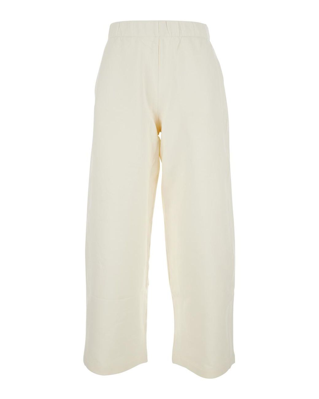 Max Mara White Cotton And Silk Blend Pants Trousers