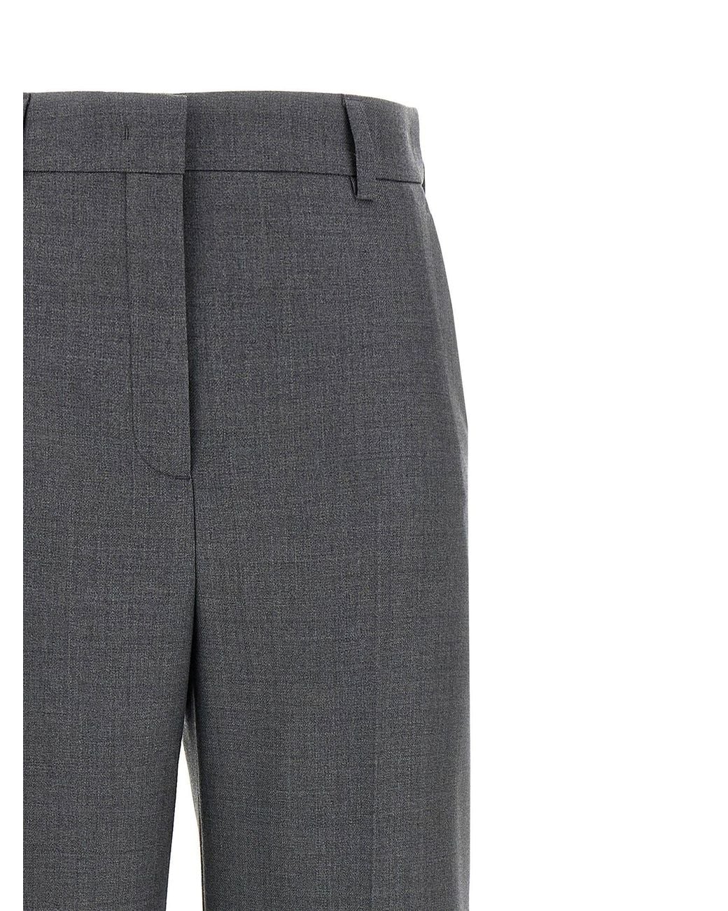 Valentino Garavani Gray Virgin Wool Wide-Leg Trousers