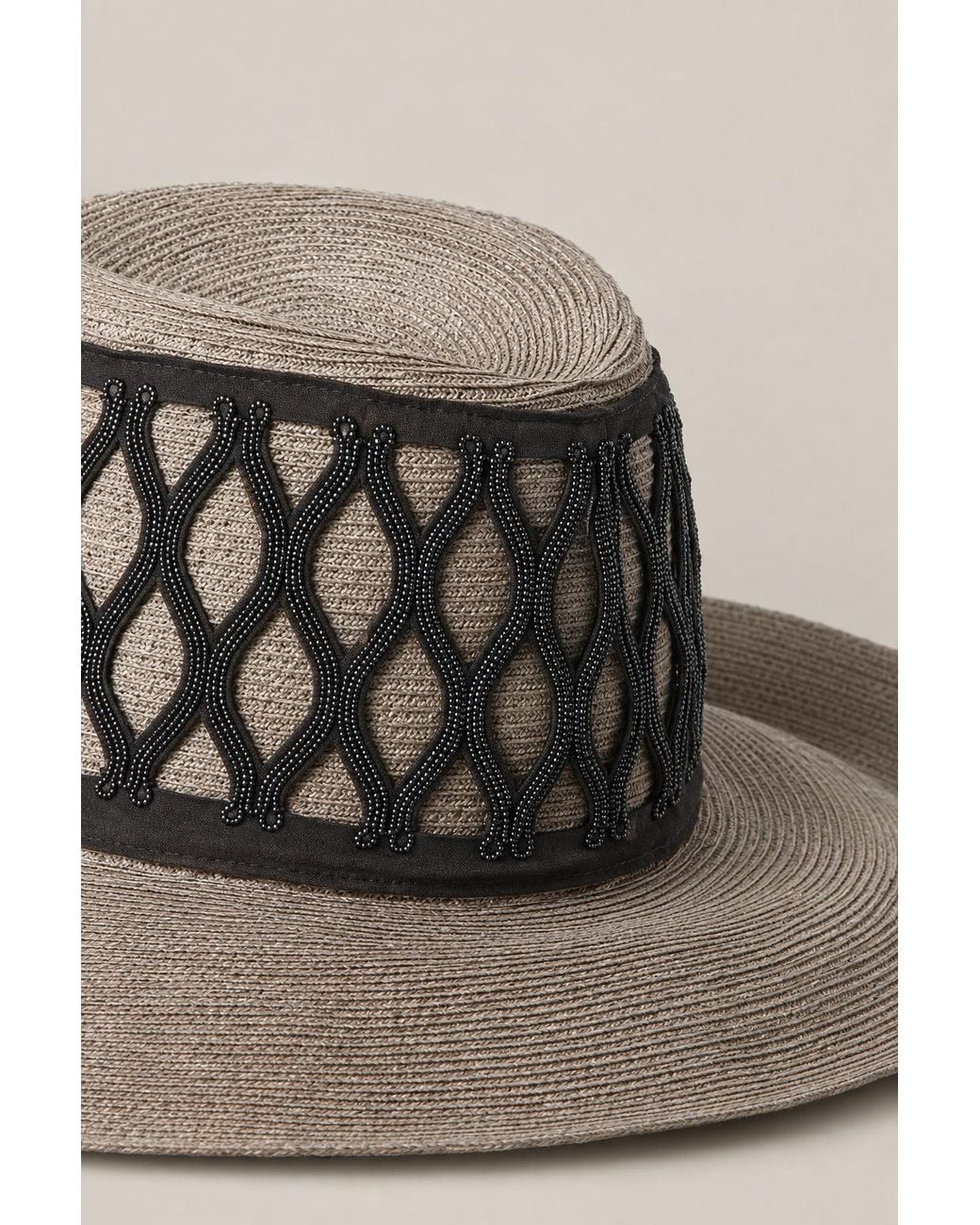 Brunello Cucinelli Multicolor Woven Wide Brim Hat
