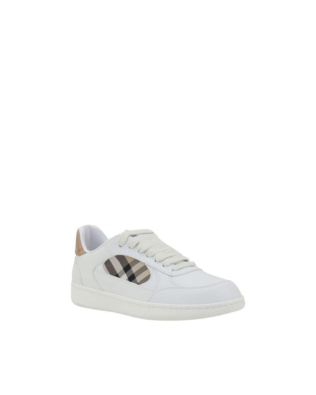 Burberry White Calf Leather Bos Taurus Low Top Sneakers for men