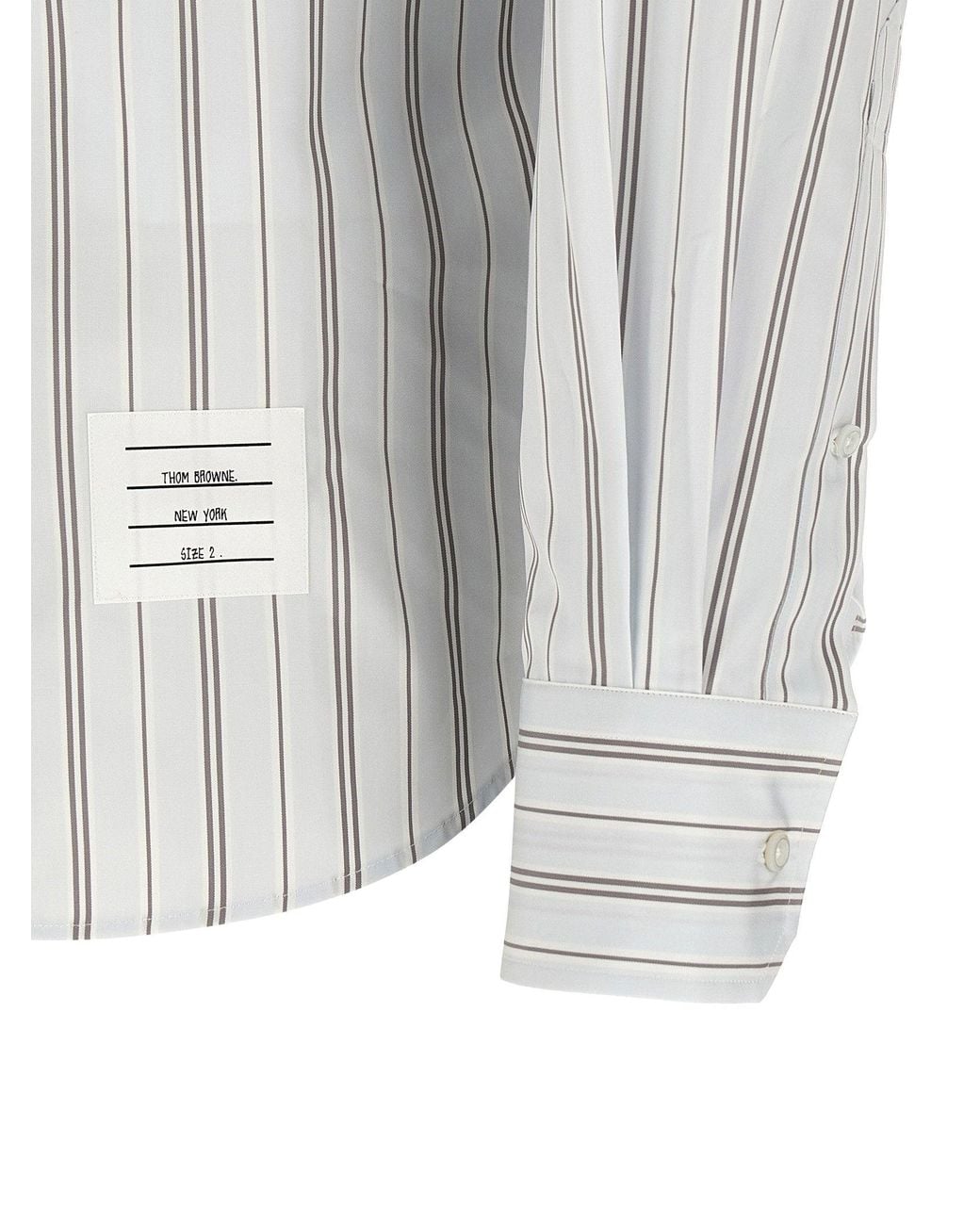 Thom Browne White Rwb Grosgrain Striped Shirt for men