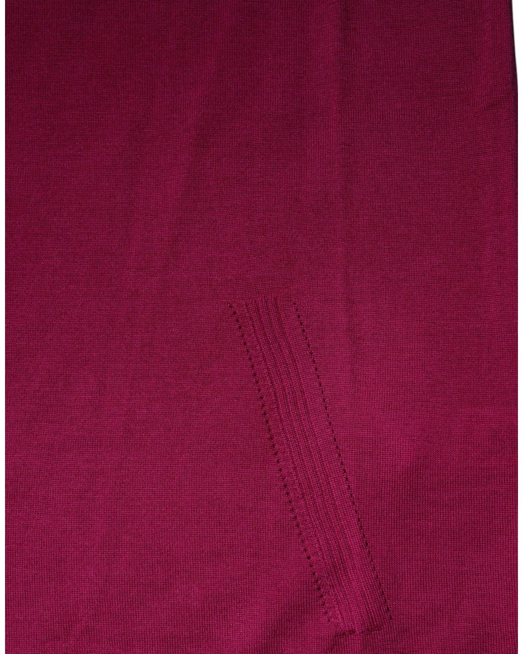Dolce & Gabbana Purple Fuchsia Wool Long Sleeves Turtleneck Sweater