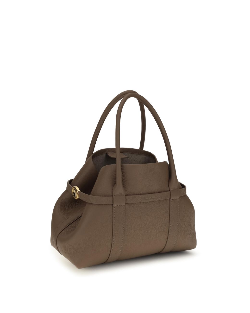 Loro Piana Brown Shoulder Bag Ghiera Calf Leather Sun Fossil/Sun