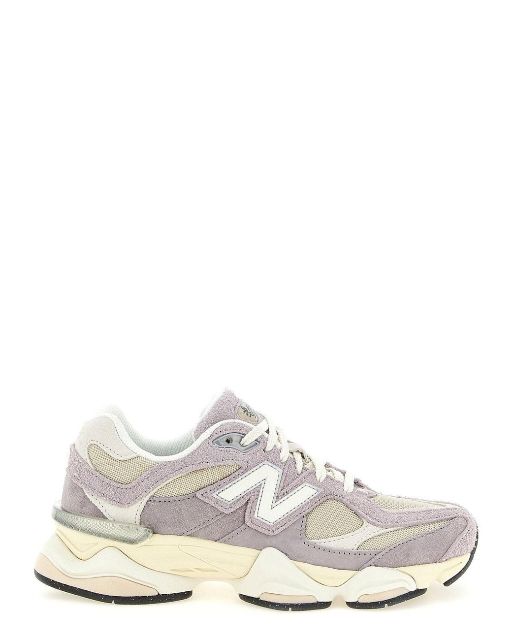 New Balance White Suede & Mesh Sneakers