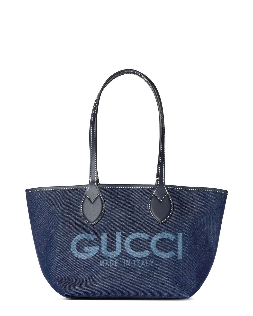 【関税&送料込】Gucci Totissima Denim Reversible Shopping Ba Gucci Totissima Denim Reversible Shopping Bag in Blue | Lyst