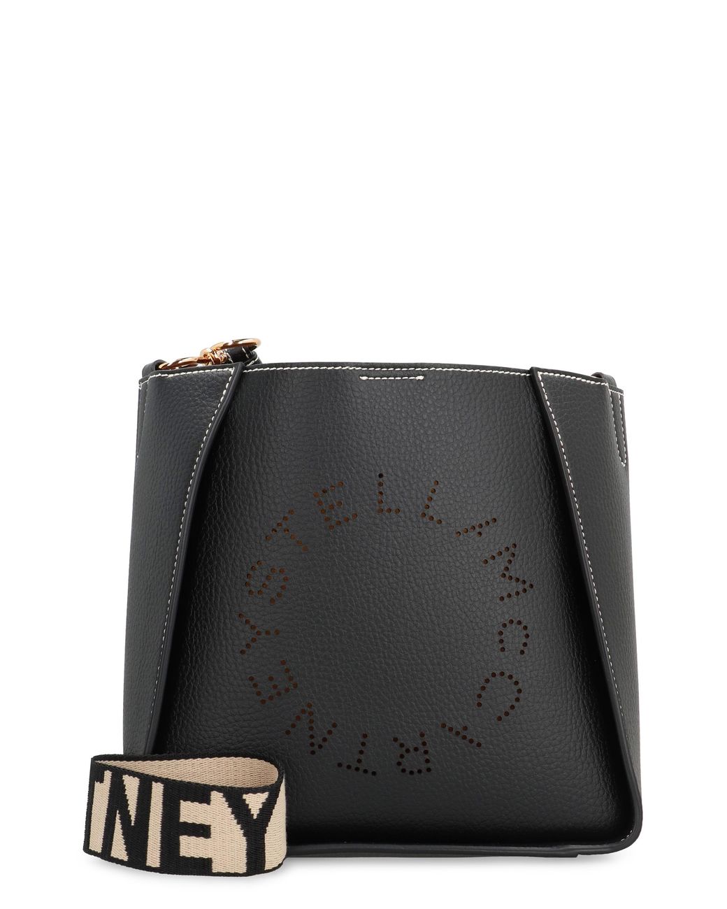 Stella McCartney Black Stella Logo Shoulder Bag Polyurethane