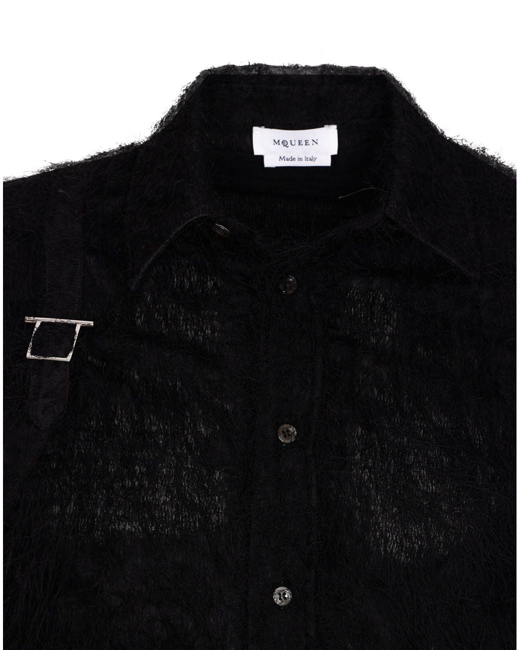 McQueen Black Shirts Polyester for men