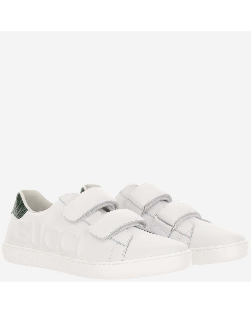 Gucci White Kids Sneakers Ace Leather Trainers for men