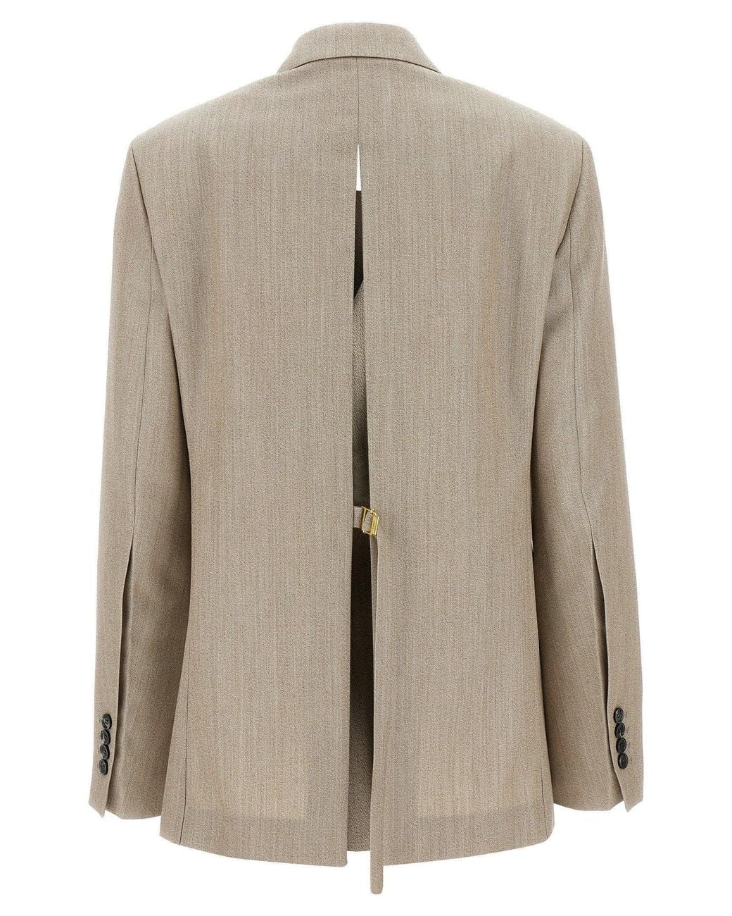 AMI Natural Double-Breasted Wool Blazer