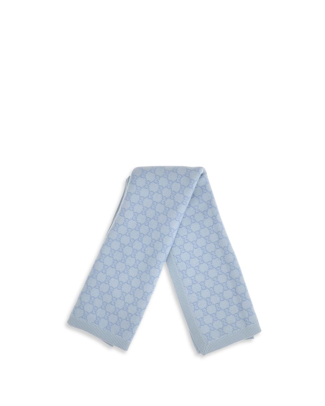 Gucci Blue Gg Monogram Wool Blanket For Baby Merino Ovis Aries Scarf for men
