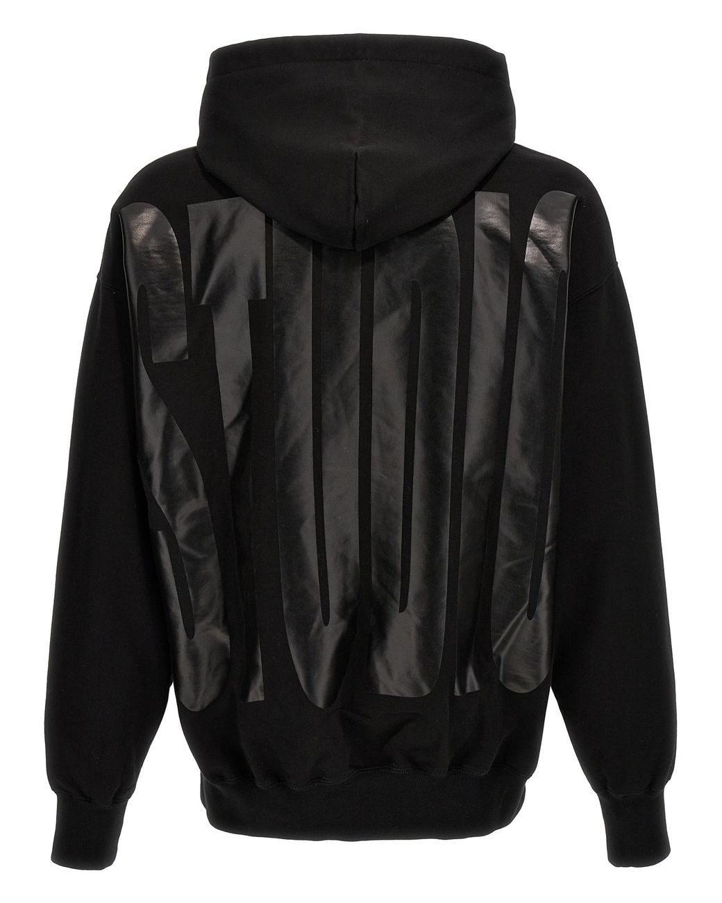 1989 STUDIO Black 1989 Faded Logo Hoodie Cotton Sweatshirt for men