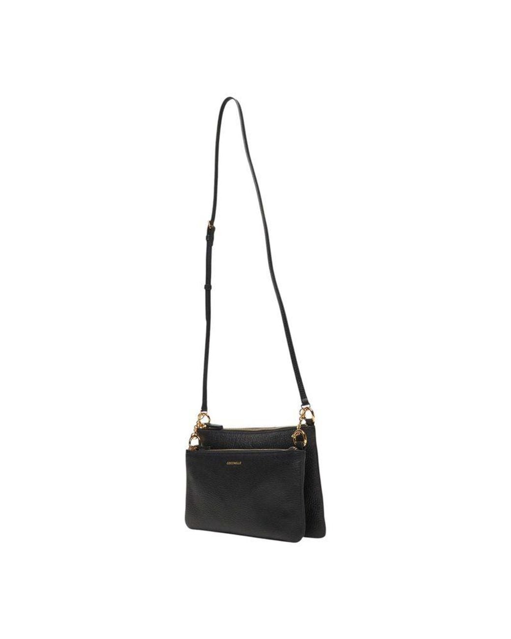 Coccinelle Black Crossbody Bag Cowhide Leather