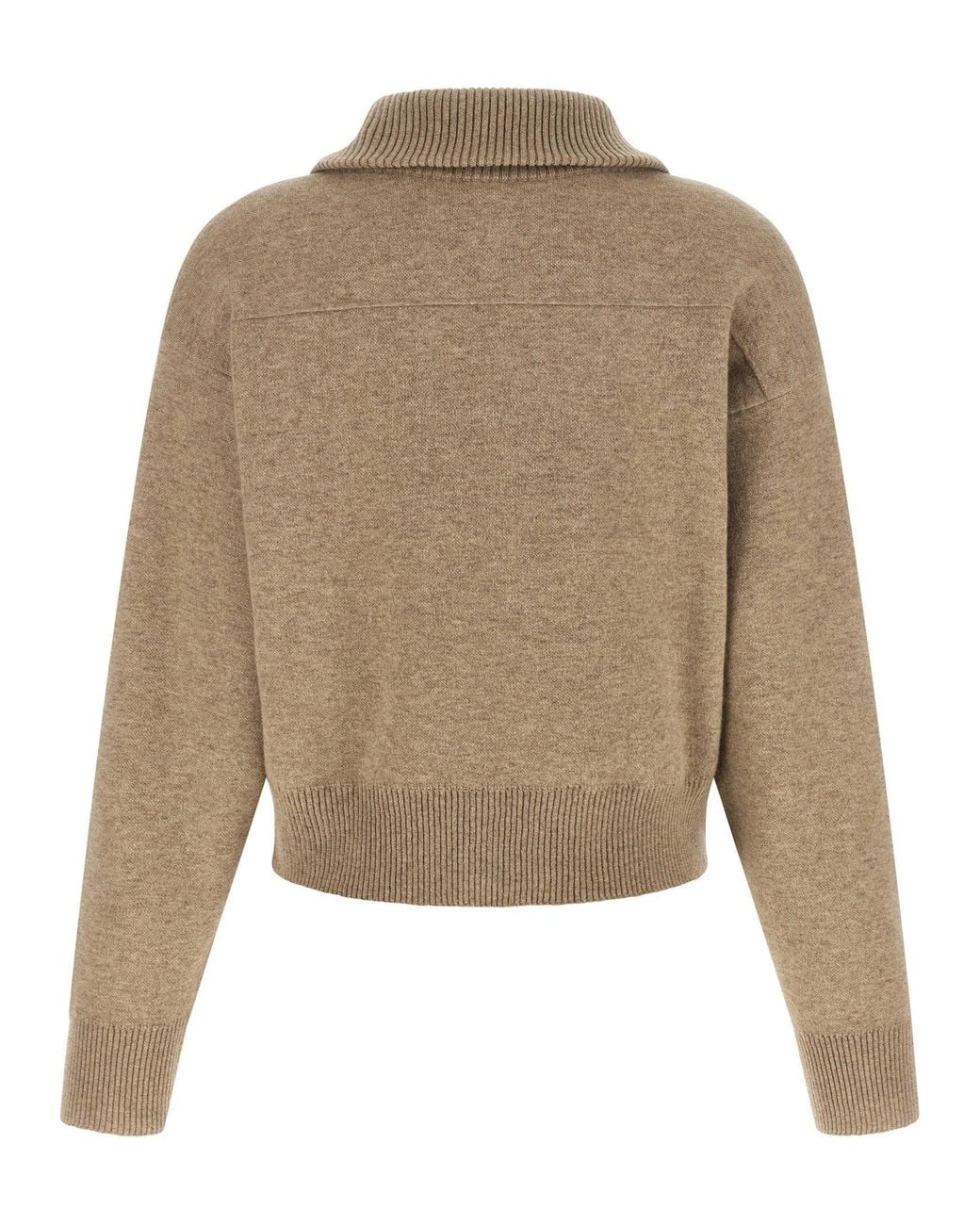 Brunello Cucinelli Natural Wool Crop Cardigan