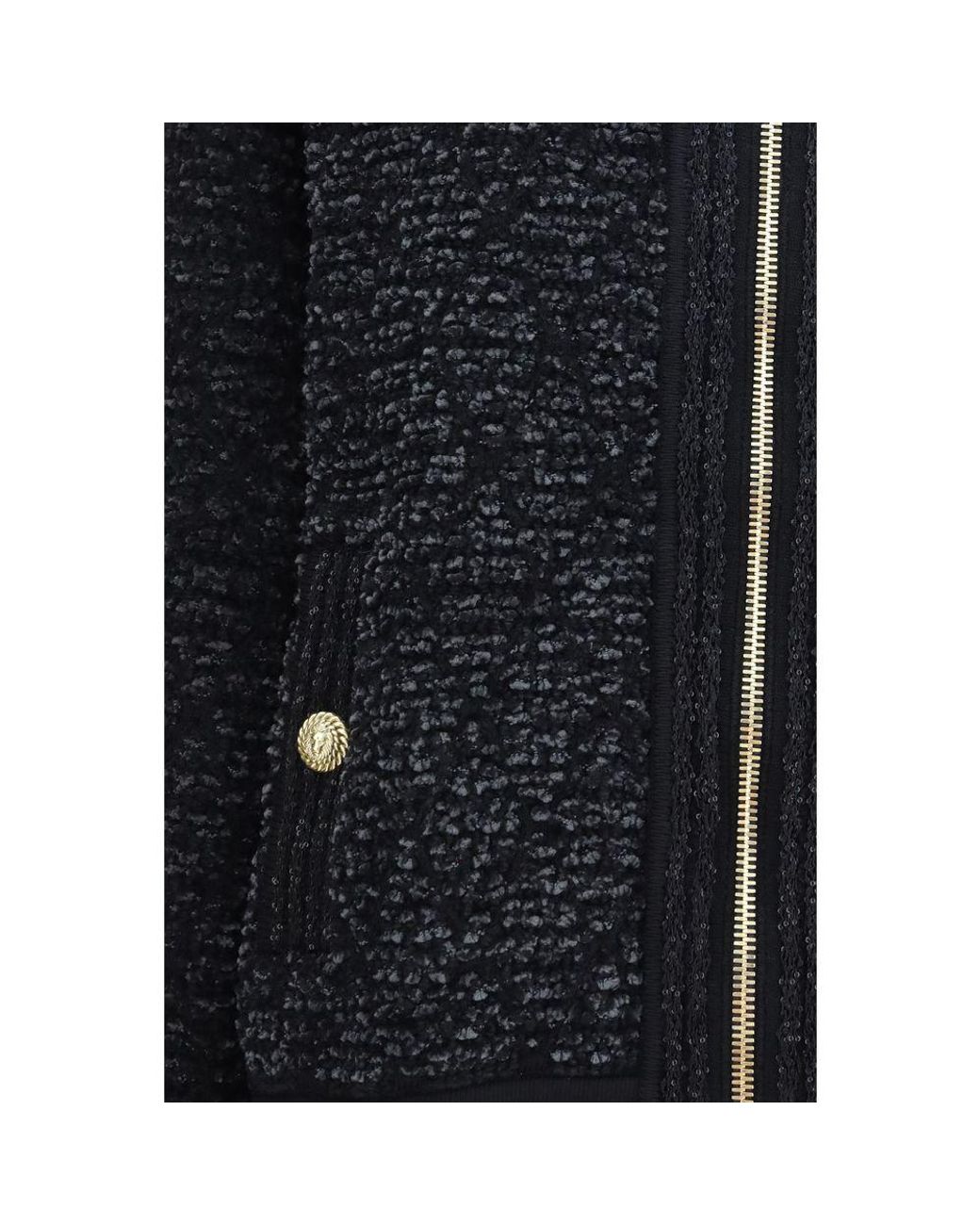 Balmain Blue Black Viscose Bomber