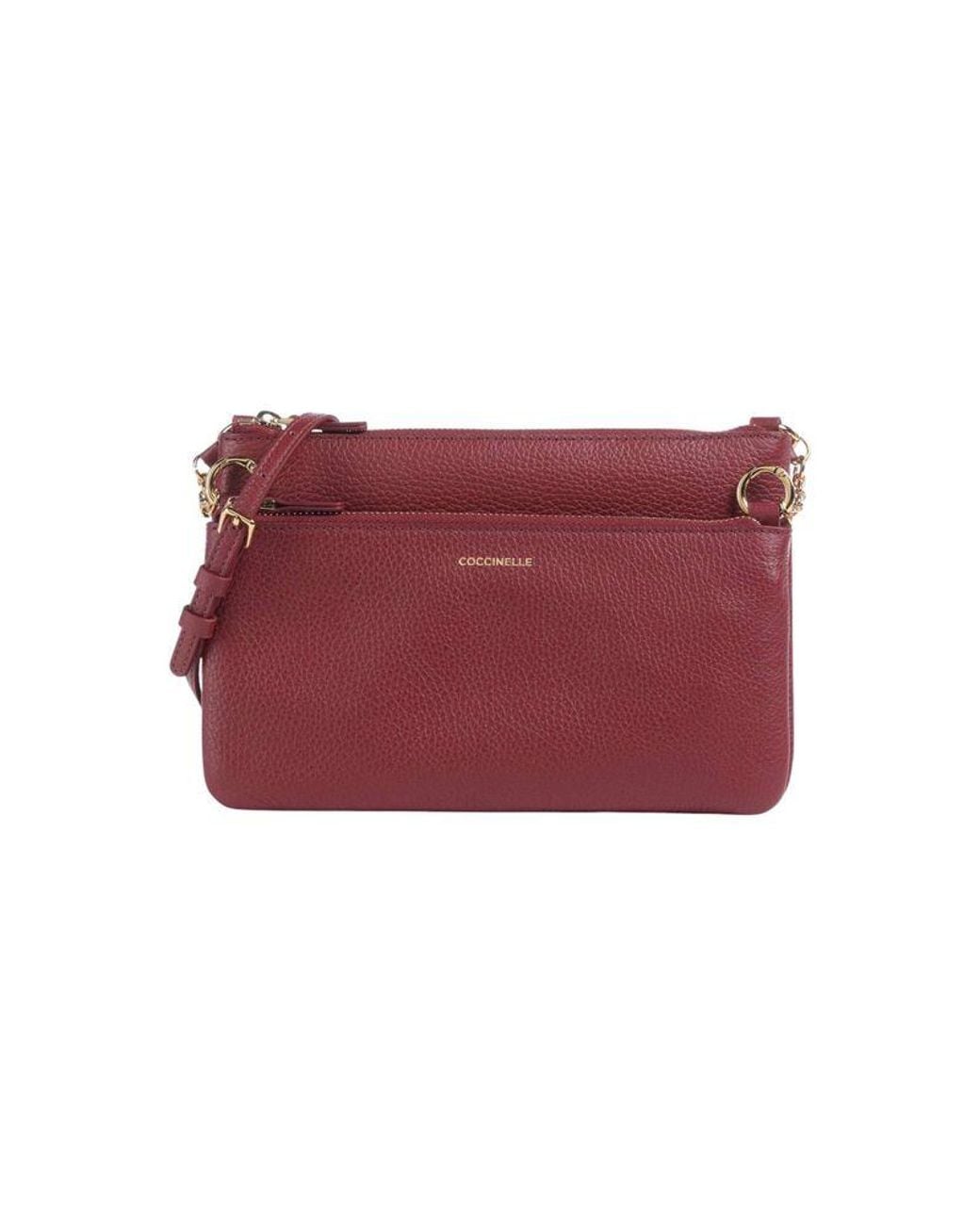 Coccinelle Red Crossbody Bag Cowhide Leather