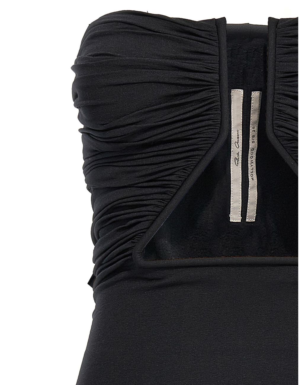 Rick Owens Black Off-The-Shoulder 'Prong' Mini Dress