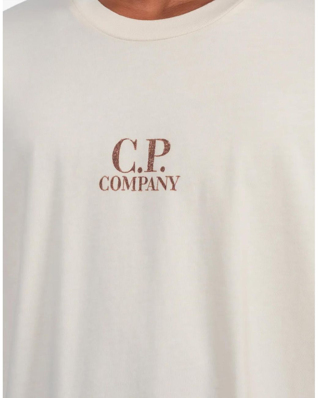 C P Company White Jersey 24-1 Logo T-Shirt Clothing Polo & T-Shirts for men